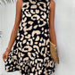 Tied Leopard Round Neck Tank Dress