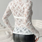 Lace V-Neck Long Sleeve Top