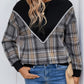Perfee Plaid Round Neck Long Sleeve Sweatshirt