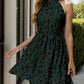 Frill Grecian Neck Tie Waist Mini Dress
