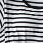Striped Round Neck Short Sleeve T-Shirt with Bra