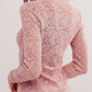 V-Neck Long Sleeve Lace Top