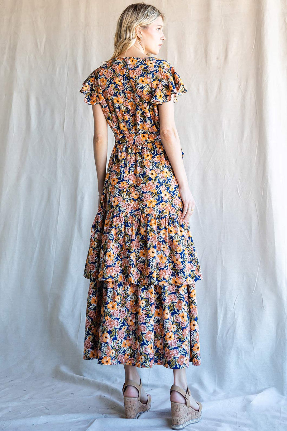 Cotton Bleu by Nu Label Floral Ruffled Midi Dress *