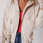 Pocketed Zip Up Long Sleeve Hooded Jacket