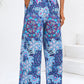 Geometric Wide Leg Pants with Pockets