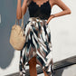 Lace Patchwork Printed V-Neck Dress