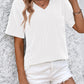 Full Size V-Neck Dropped Shoulder T-Shirt