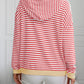 Mandy Striped Long Sleeve Hooded Knit Top