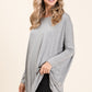 BOMBOM Round Neck Long Sleeve Oversized Top