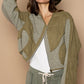 POL Quilted Knit Viding Detail Knit Patch Jacket
