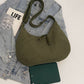 Ribbed Adjustable Strap Shoulder Bag