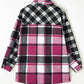 Pocketed Plaid Collared Neck Long Sleeve Shacket