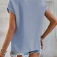 Cutout Round Neck Short Sleeve Top