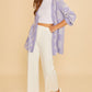 Annie Wear Checkered Open Front Drop Shoulder Cardigan