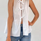 Tied Striped Round Neck Tank