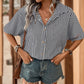 Striped Collared Neck Half Sleeve Shirt