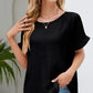 Round Neck Short Sleeve Blouse
