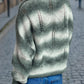 Openwork Round Neck Long Sleeve Sweater