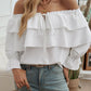 Off-Shoulder Flounce Sleeve Blouse
