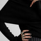 Off-Shoulder Long Sleeve Knit Top