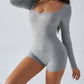 Devine Highly Stretchy Long Sleeve Romper