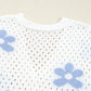 Flower Hollowed Out Button Down Long Sleeve Cardigan