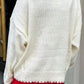 Bow Graphic Round Neck Long Sleeve Sweater