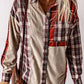 Plaid Patchwork Collared Neck Shacket