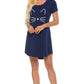 Graphic Round Neck Short Sleeve Lounge Dress