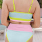 SummerBea Color Block Scoop Neck Two-Piece Swim Set