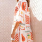 Printed Three-Quarter Sleeve Mini Dress