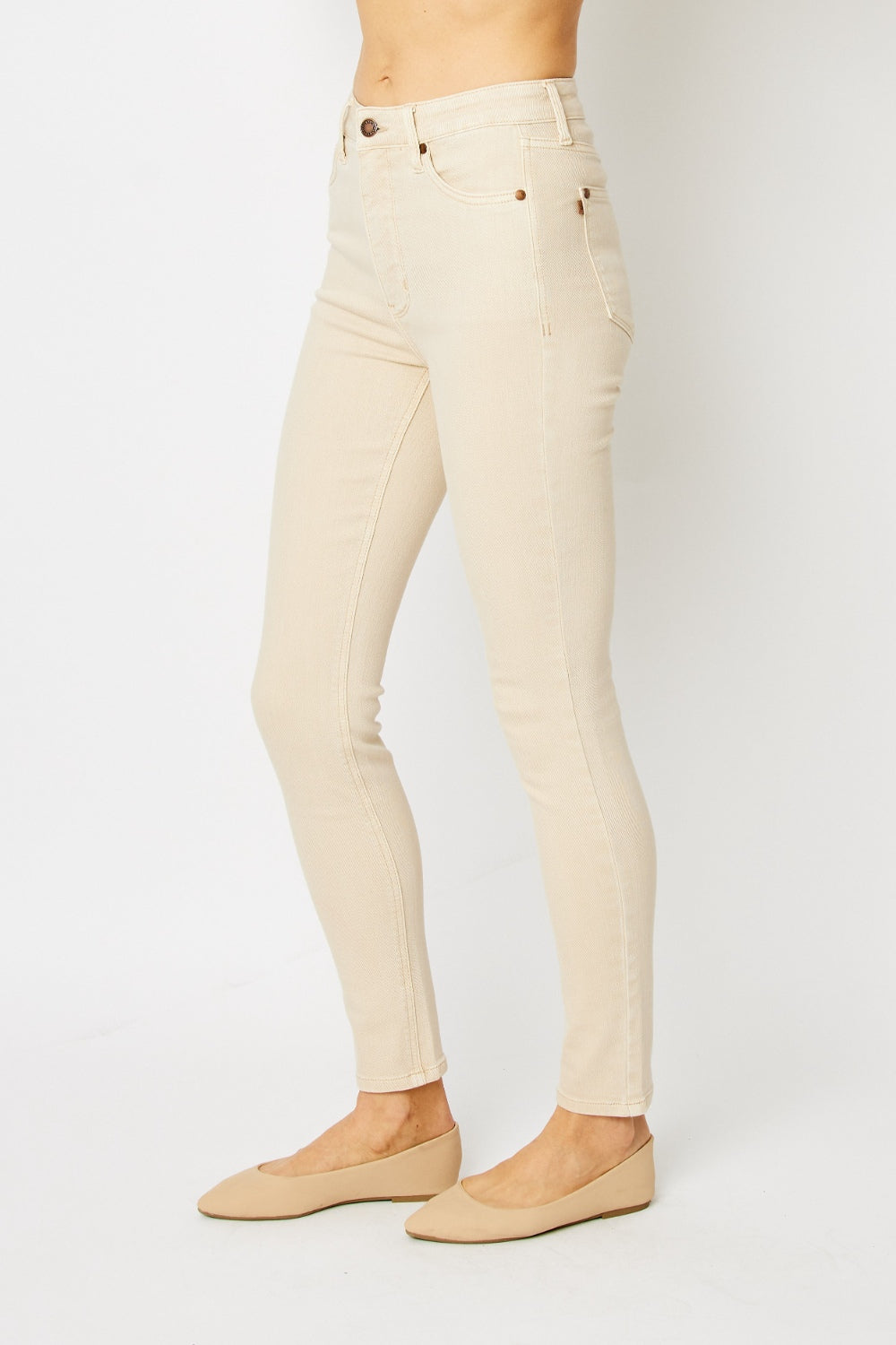 Judy Blue Full Size Garment Dyed Tummy Control Skinny Jeans *