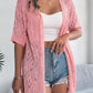 Openwork Open Front Half Sleeve Cardigan