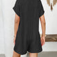 Button Detail Collared Neck Short Sleeve Romper