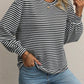 Striped Round Neck Long Sleeve Top
