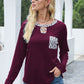 Cutout Leopard Round Neck Long Sleeve T-Shirt