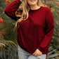Plus Size Exposed Seam Waffle-Knit High-Low Sweatshirt