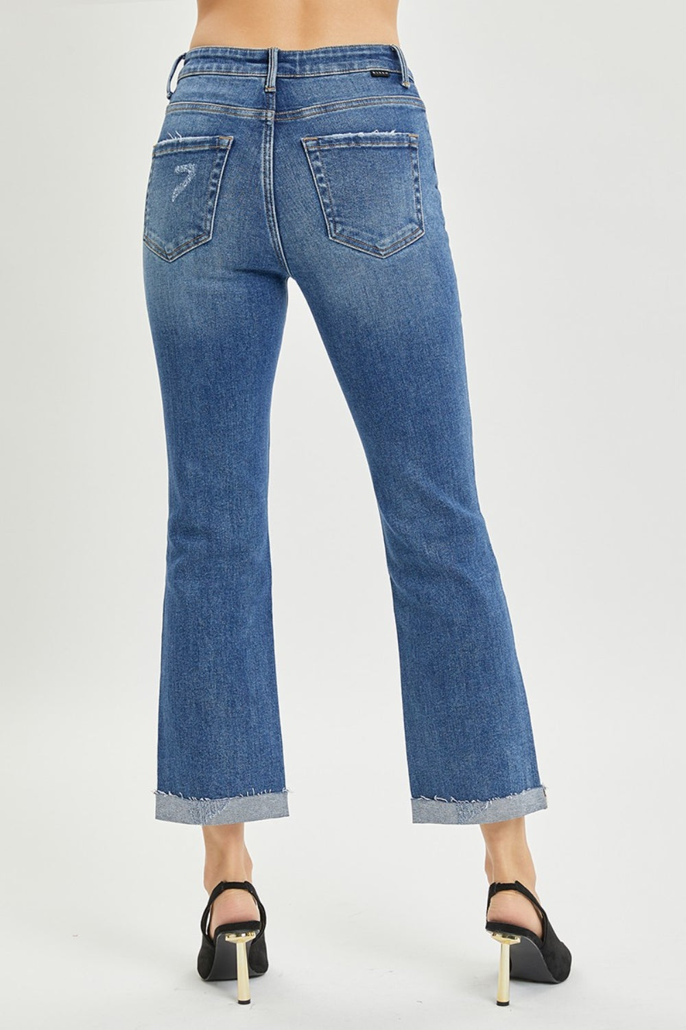 RISEN Full Size Button Fly Cropped Bootcut Jeans *