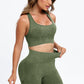 3 Piece Washed Square Neck Wide Strap Active Set