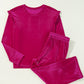 Frill Round Neck Long Sleeve Top and Pants Set