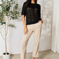 Ribbed Trim Round Neck Knit Top