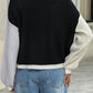 Contrast Open Front Long Sleeve Cardigan