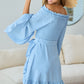 BiBi Smocked Ruffled Front Tie Mini Dress - Brand BiBi