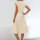 Button Up Cap Sleeve Midi Dress