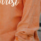 Letter Graphic Round Neck Long Sleeve Oversize Sweatshirt