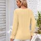 Applique V-Neck Flounce Sleeve T-Shirt