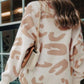 Leopard V Neck Button Down Cardigan