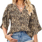 Printed Notched Half Sleeve Blouse