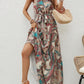 FULL SIZE Tied Slit Floral Sleeveless Dress