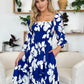 Double Take Full Size Floral Ruffle Hem Smocked Dress